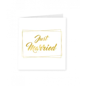 Just Married Wenskaart Goud/Wit